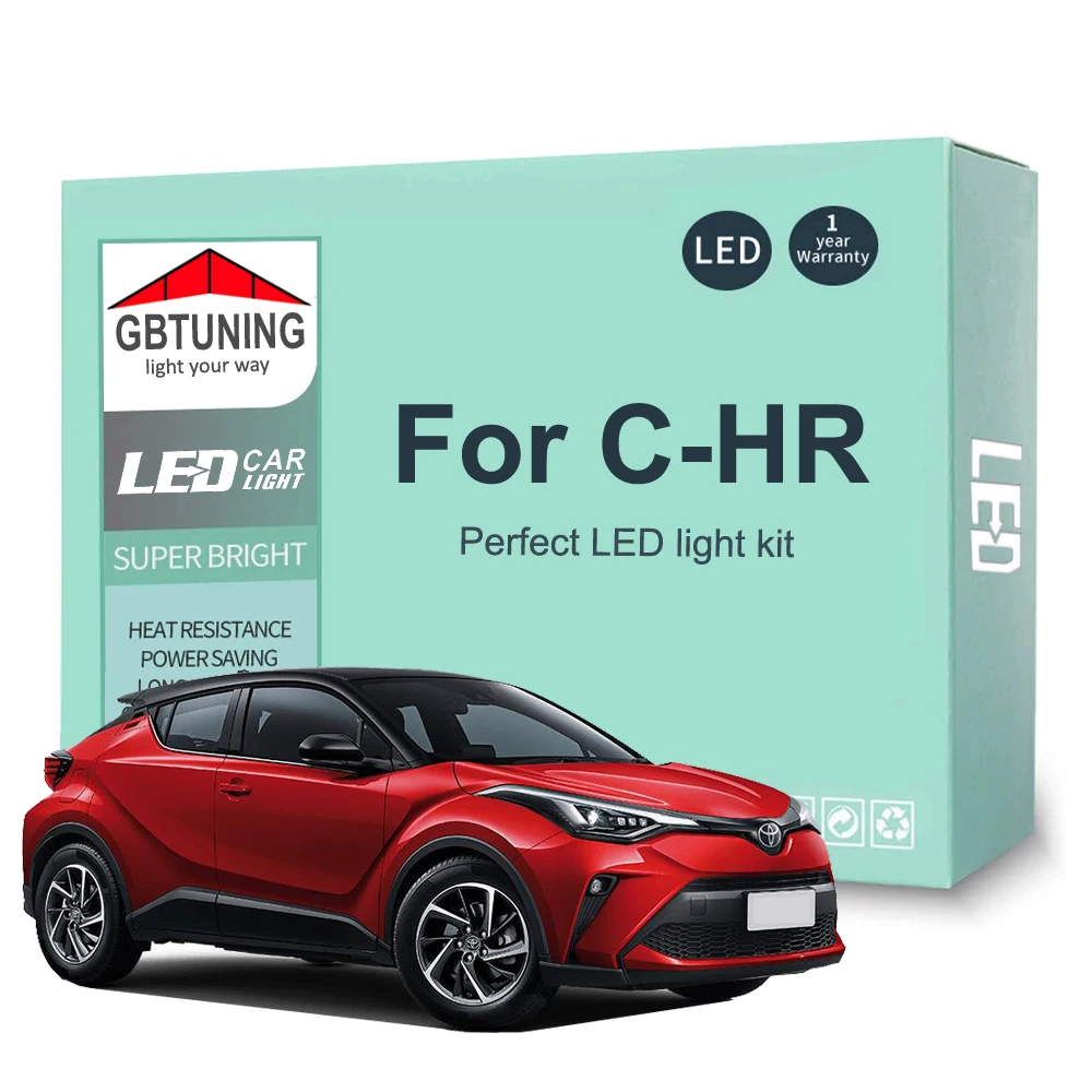 10Pcs Car Accessories For Toyota C-HR CHR 2016 2017 2018 2019 2020 2021 2022 2023 2024 Canbus Dome Trunk LED Interior Light Bulb