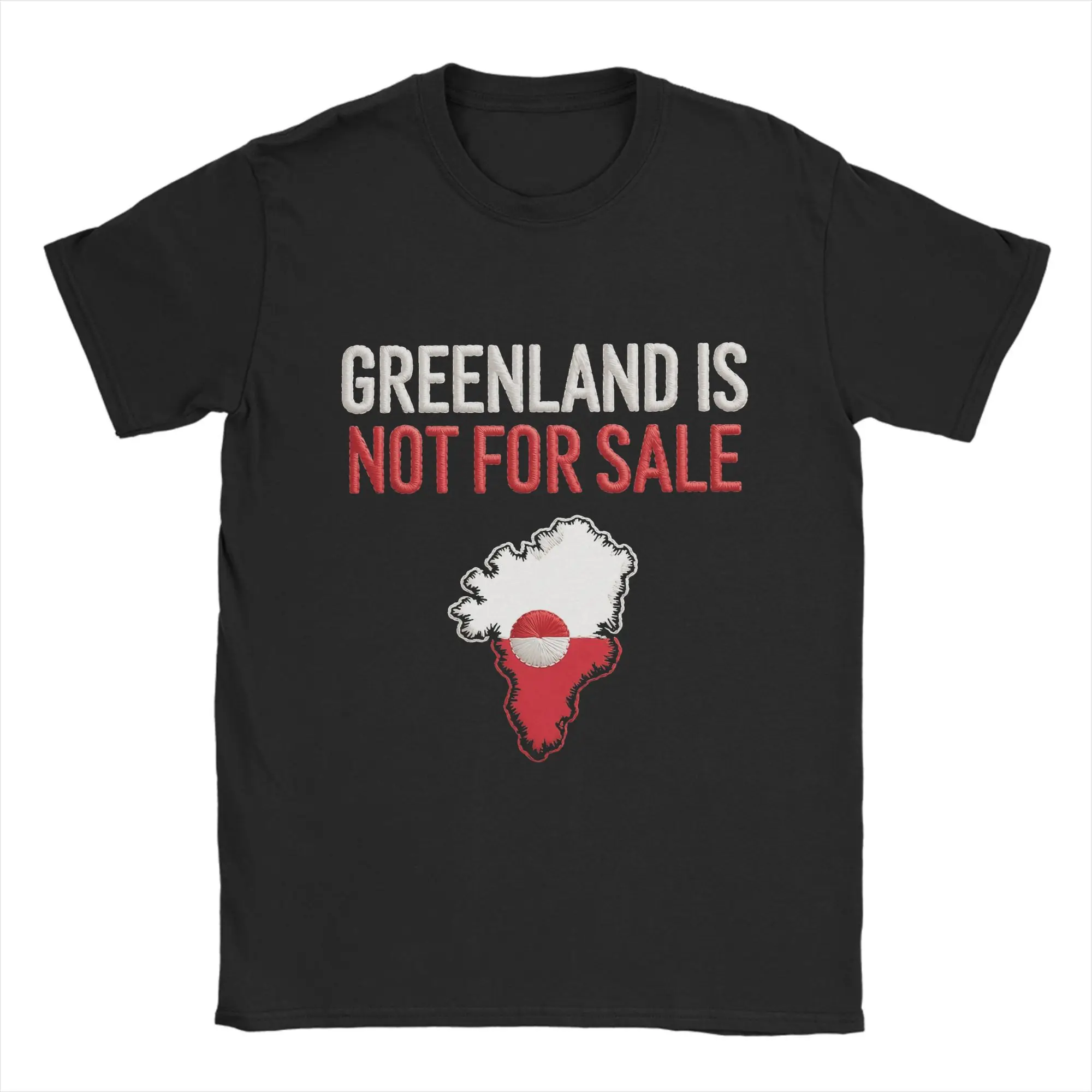 Greenland is Not For Sale  T Shirt Men's  Cotton Unique T-Shirt Crew Neck  Tees Short Sleeve Clothes Gift
