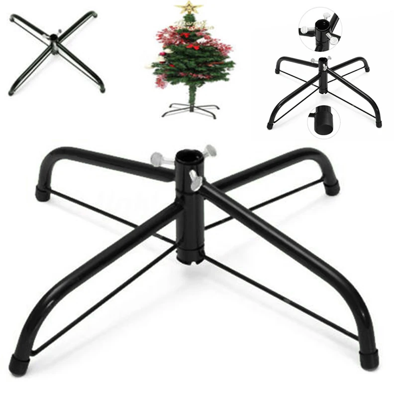 Fashion 4 Feets Black Metal Holder Base Cast Iron Stand Decor Christmas Decorations For Home Tree