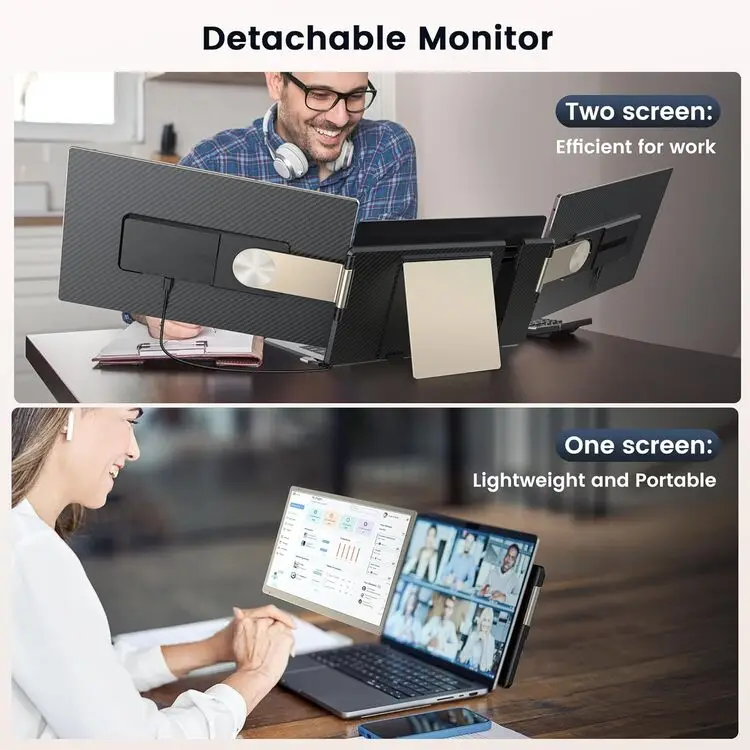 يوصي موسع شاشة S6 مقاس 15.6 بوصة FHD 1080P موسع شاشة محمول ثلاثي لأجهزة الكمبيوتر المحمولة المتوافقة مع نظام التشغيل Windows Mac Android