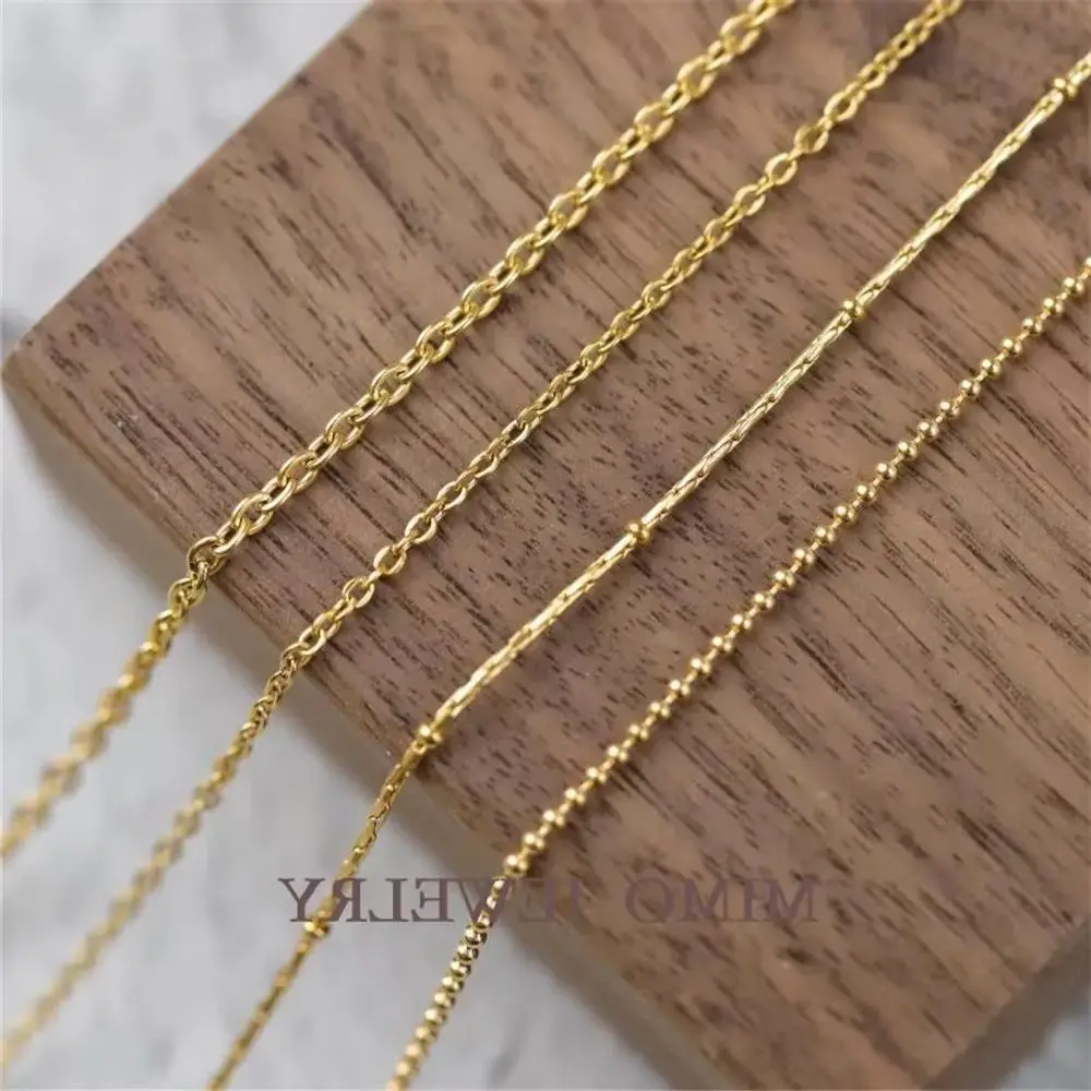 Titanium steel plated round o chain bead chain Bamboo bead chain multi-specification necklace naked chain