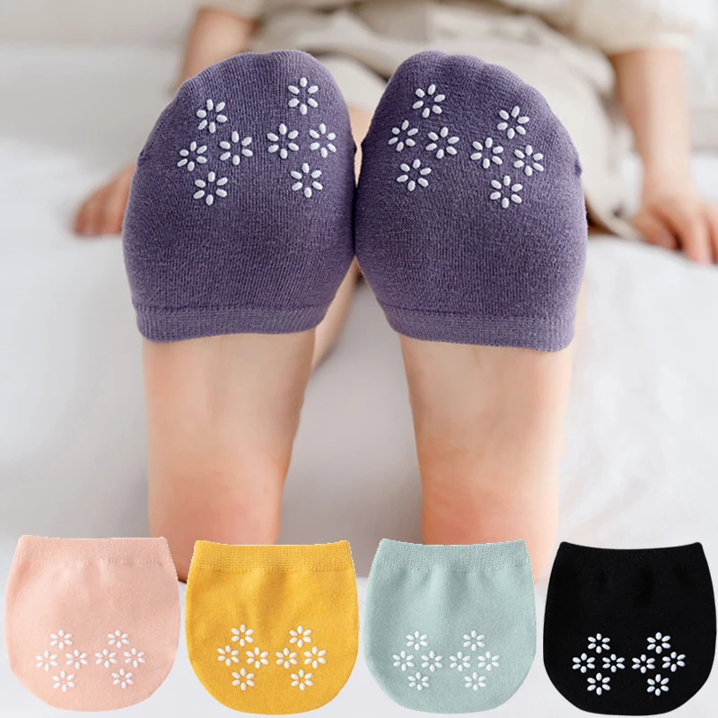 

1Pairs Non-slip Forefoot Socks Woman Summer Solid Color Female Half Foot Toe Cover Half Toe Slipper Socks Heels Invisible Socks