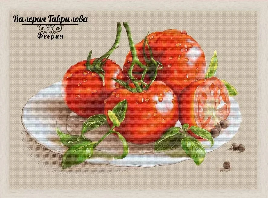 Fresh tomatoes Embroidery Cross Stitch Kits Craft DIY Needlework Cotton Canvas 