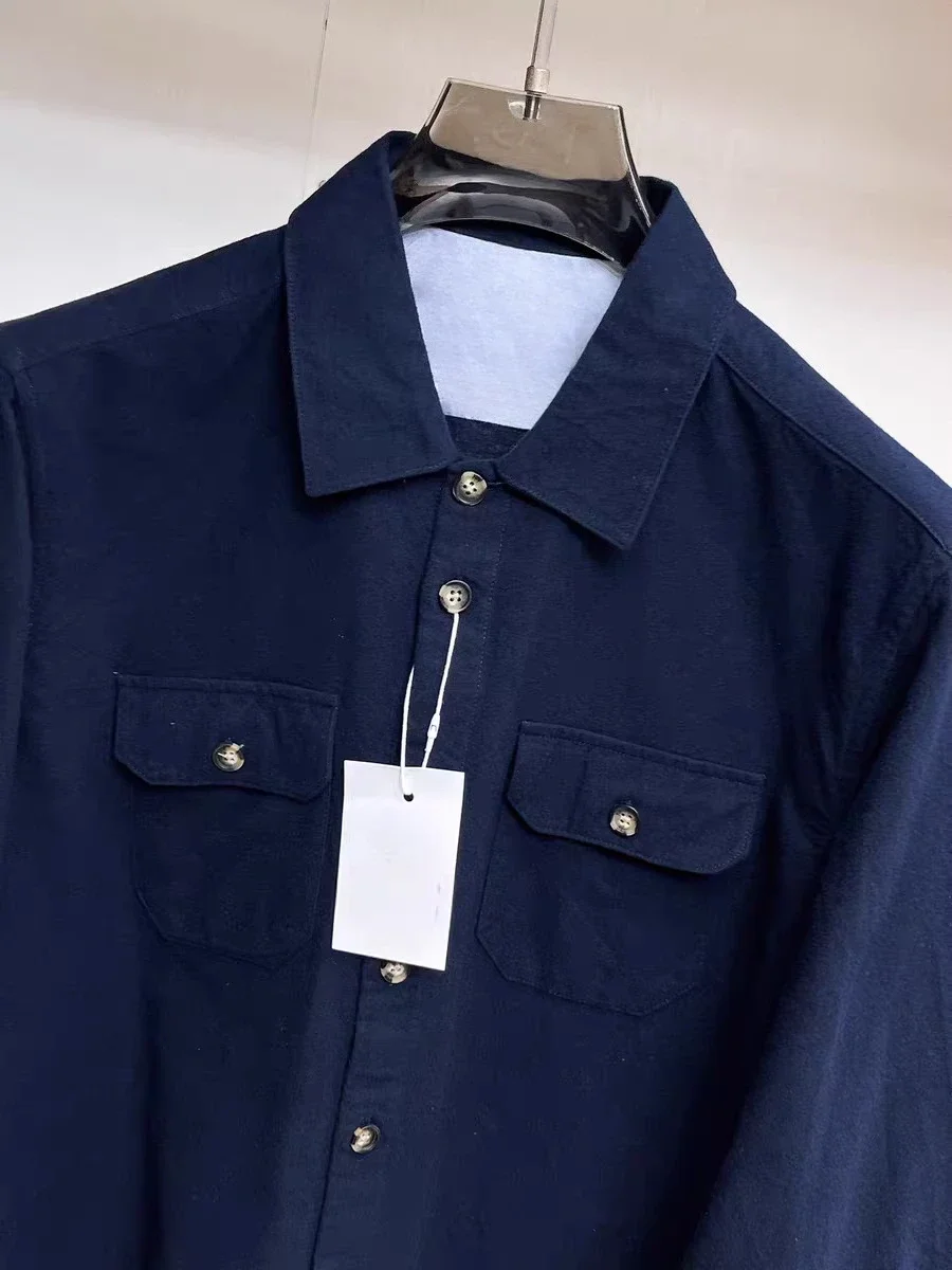 

Рубашка-куртка BC в итальянском стиле old money, коллекция 26ss, с отложным воротником, повседневная, в рабочем стиле.