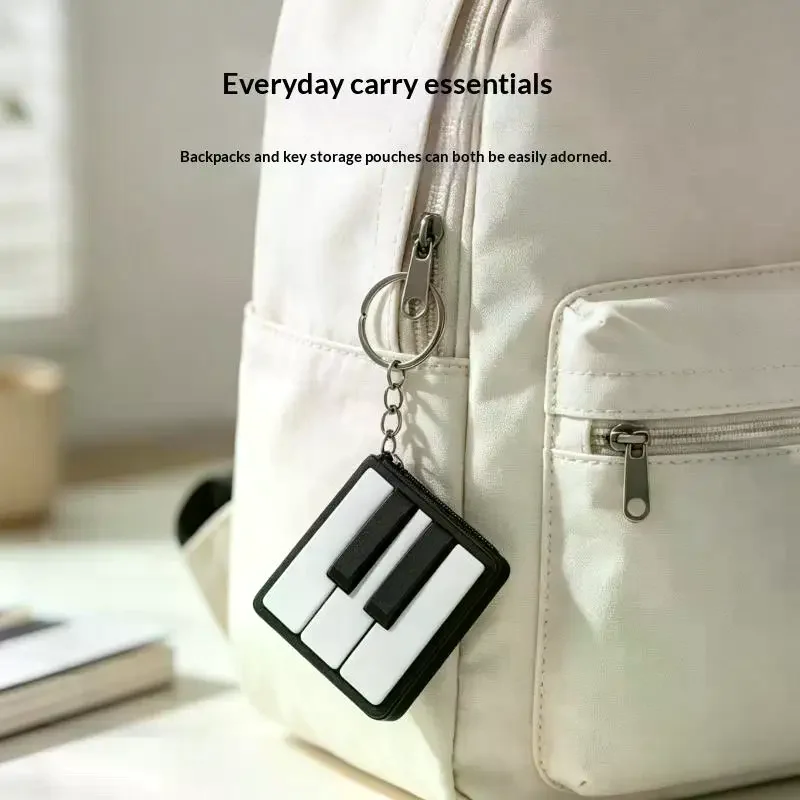 3D Printed Mini Piano Keyboard Clicker Fidget Toy Sensory Stress Relief Keychain Office Desktop Decor Souvenir Gift