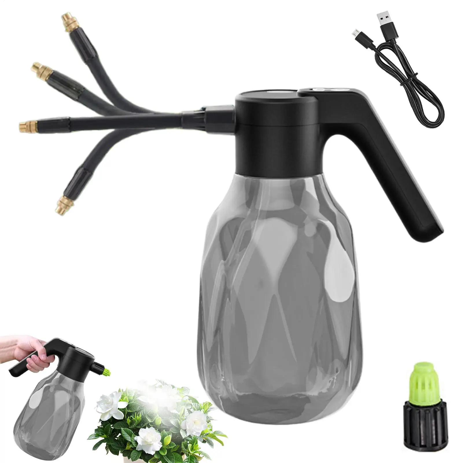 

Электрический распылитель Mister 2л, перезаряжаемое устройство для полива растений, портативный электрический распылитель для садоводства, газона, двора, травы, чистки автомобиля