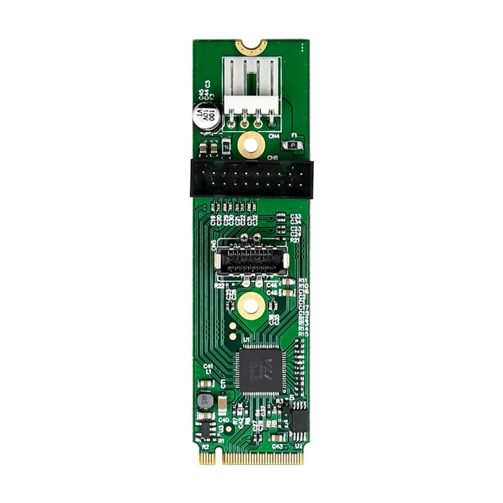 M.2 M to VL805 Type-E & 19Pin Front USB3.0 Port Expansion Card,for Printers, Scanners, Hubs, and Any Other USB Device