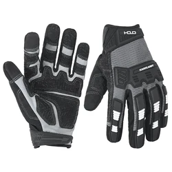 HANDLANDY Impact Reducing Work Gloves, Heavy Duty Work Gloves with Grip, Touchscreen Breathable Safety Mechanics Gloves