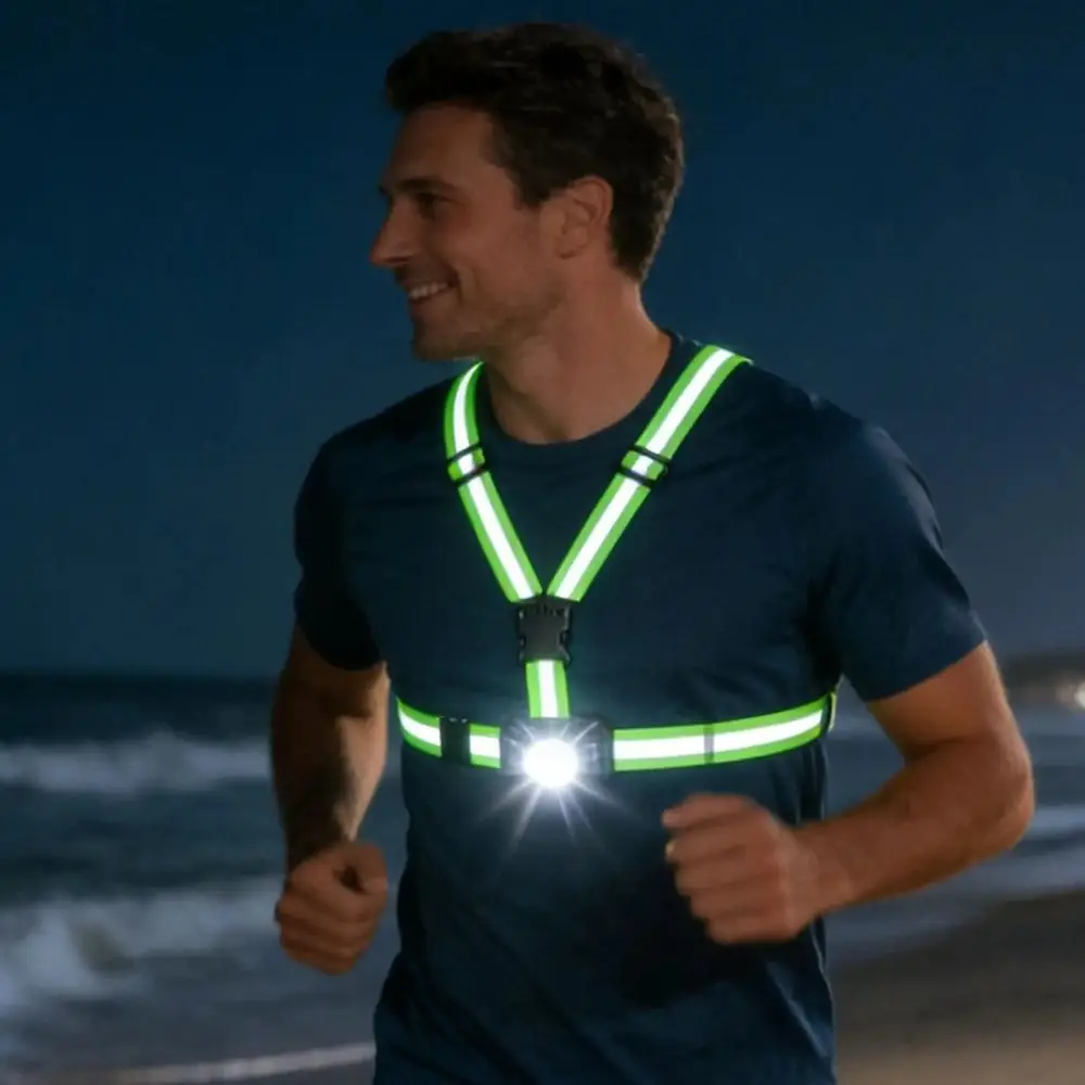 Adjustable Strap Chest Light Bright Illumination Soft Light Portable Camping Light Lightweight Design Long Battery Life