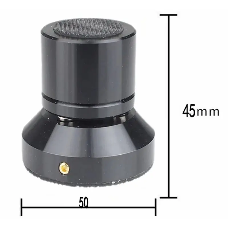 AT69 -20X Soporte de aislamiento de altavoz Aleación de plomo Bandeja ajustable Pad Pie de bola Soporte de altavoz Pies de aislamiento Spike Negro