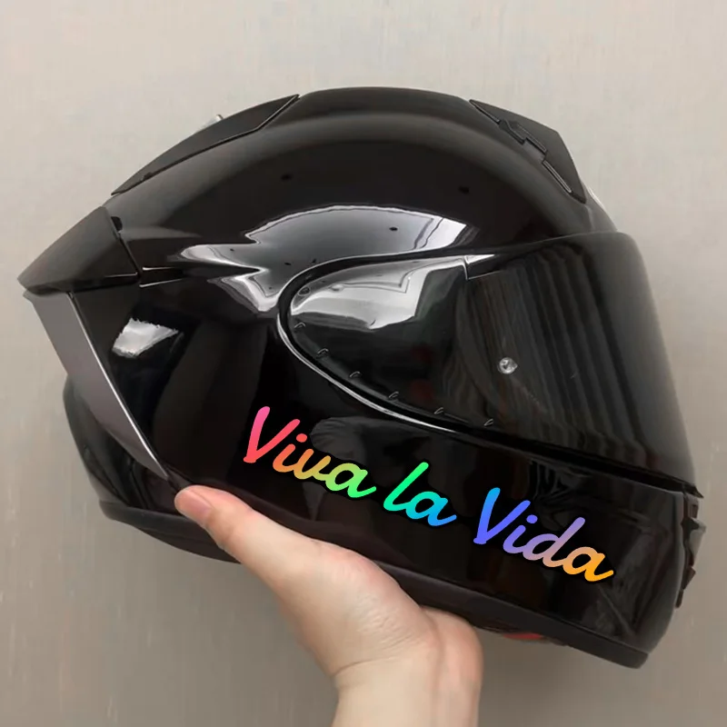 Viva la Vida Motorcycle Helmet Sticker 1Pcs Spanish Quote Waterproof UV Resistant Car Bumper Window Bicycle Frame Laptop