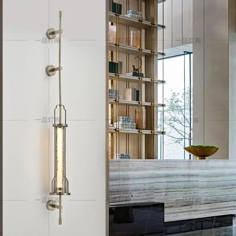 Designer engineering hotel custom lobbies clubhouse long-pole wall lamps, living room background walls, showroom corridor