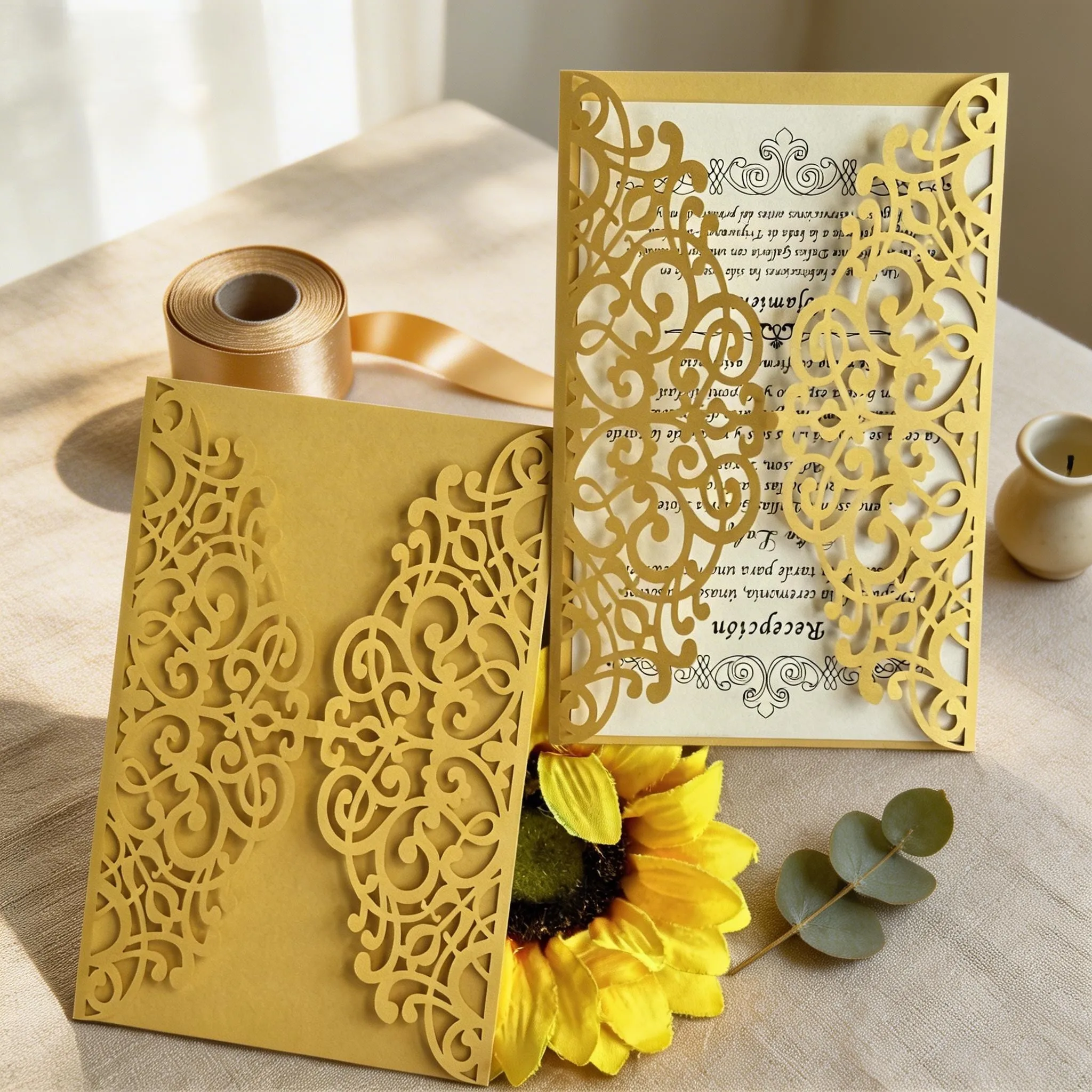 

10pcs Laser Cut Wedding Invitations Card Lace Flower Business Greeting Cards Birthday Bridal Shower Wedding Party Decoration