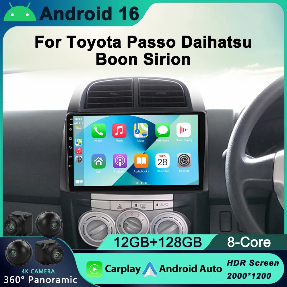 

For Toyota Passo Daihatsu Boon Sirion Subaru Justy Perodua Myvi Android 16 Car Radio DSP Multimedia Player Stereo GPS DVD