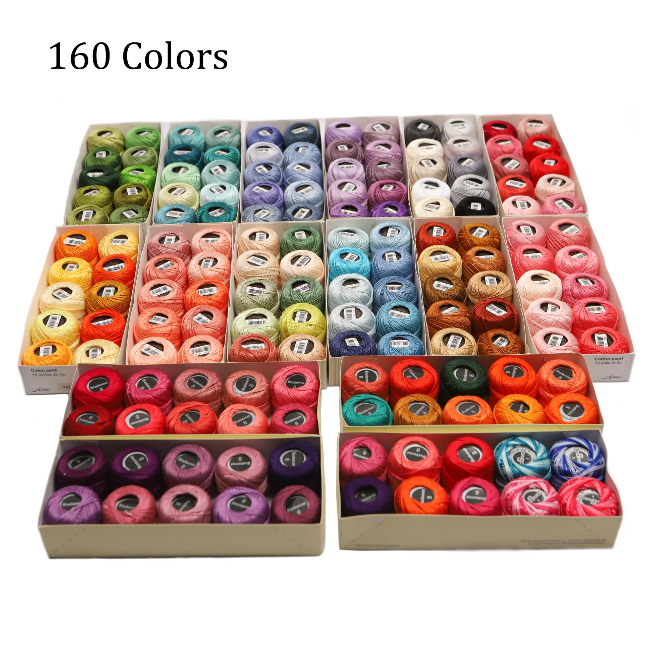 AmoHilos tamaño 8 hilo de ganchillo doble mercerizado grapa larga perla de algodón egipcio 10 colores diferentes conjunto 43 yardas 5 gramos bola