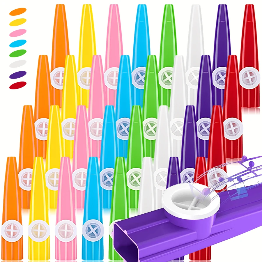 12pcs 11.5cm Plastic Kazoo - Vintage Classic Vocal Wind Instrument, Portable Music Production Background Accompaniment