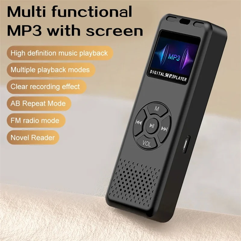 

Mini Digital MP3 Player With Screen HIFI Music Player Audio Sound Voice Recorder FM HiFi Quality MP3 Record Pen Free Earphone