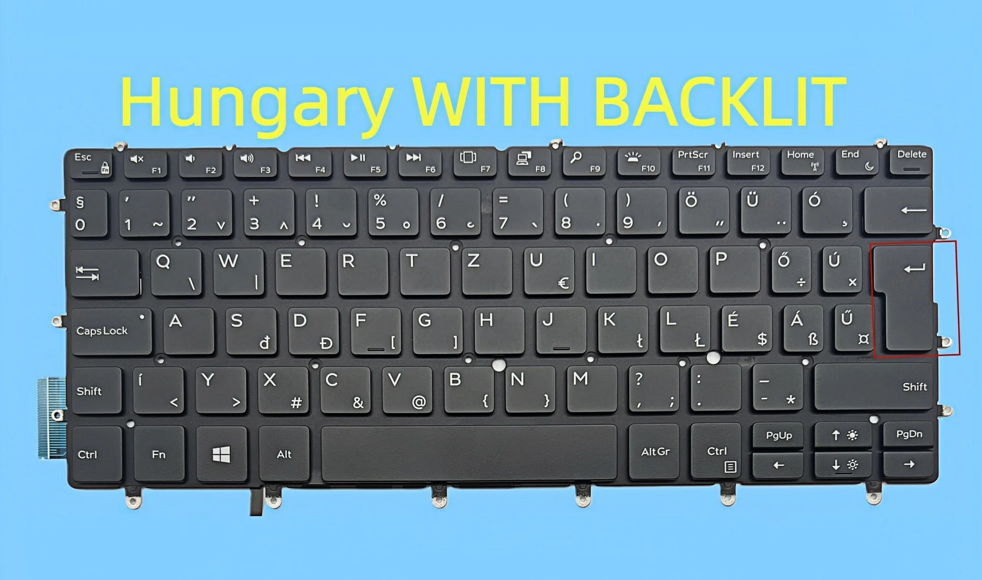Para Dell XPS 13 9370 9380 7390 13-9370 13-9380 13-7390 0K2NCP 07YNXG SN2270BZ PO/teclado húngaro con retroiluminación