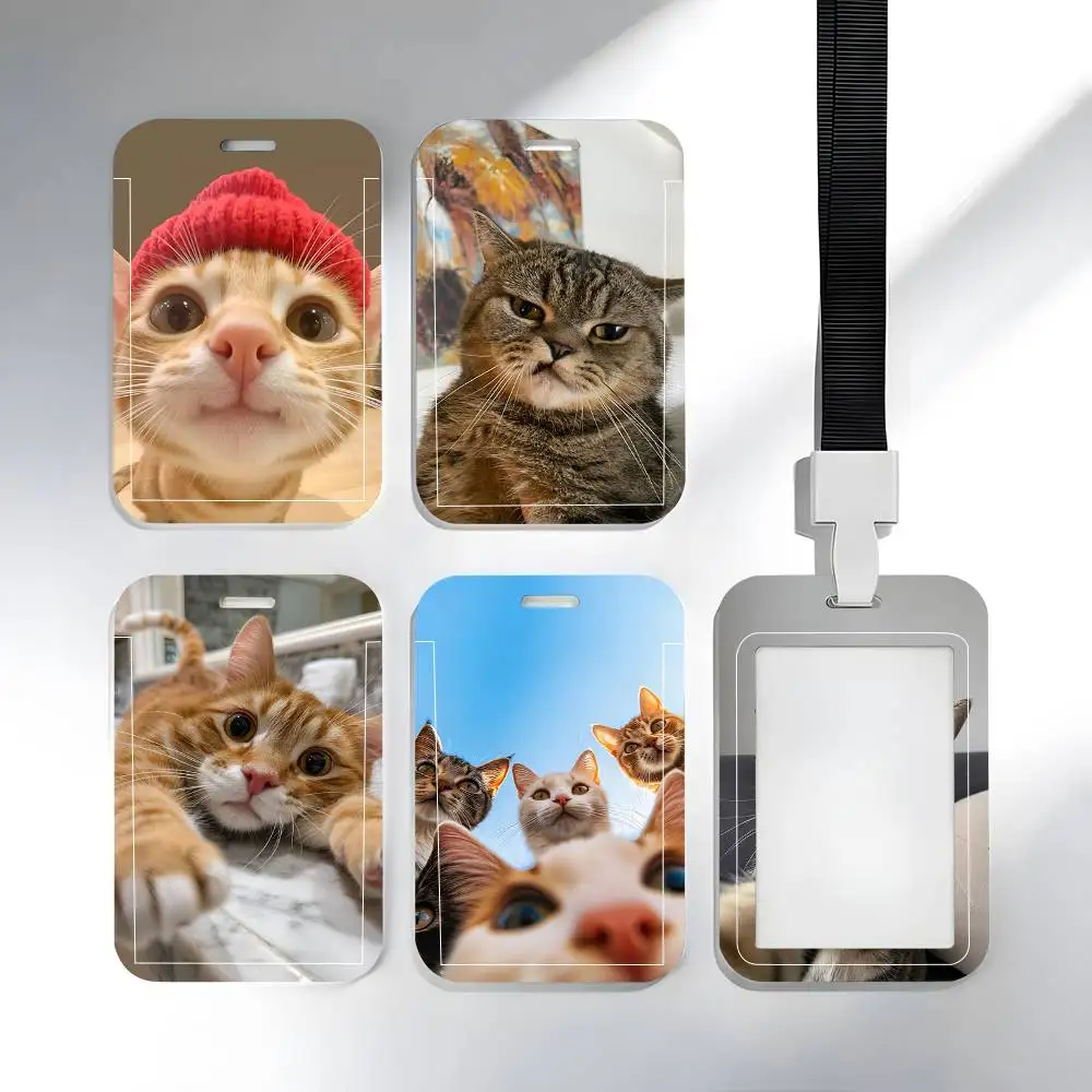 Kitty Cute Cat Meme Funny Lanyard Card Holders Student ID Card Holders Neckband Card Holders Access Control Accessories Gifts