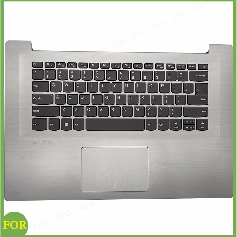 

Новый верхний корпус (палмрест) BDBH для ноутбука Lenovo IdeaPad 320S-15 320S-15IKB с английской клавиатурой (US), рамкой для клавиатуры, верхней крышкой и тачпадом, серебристый