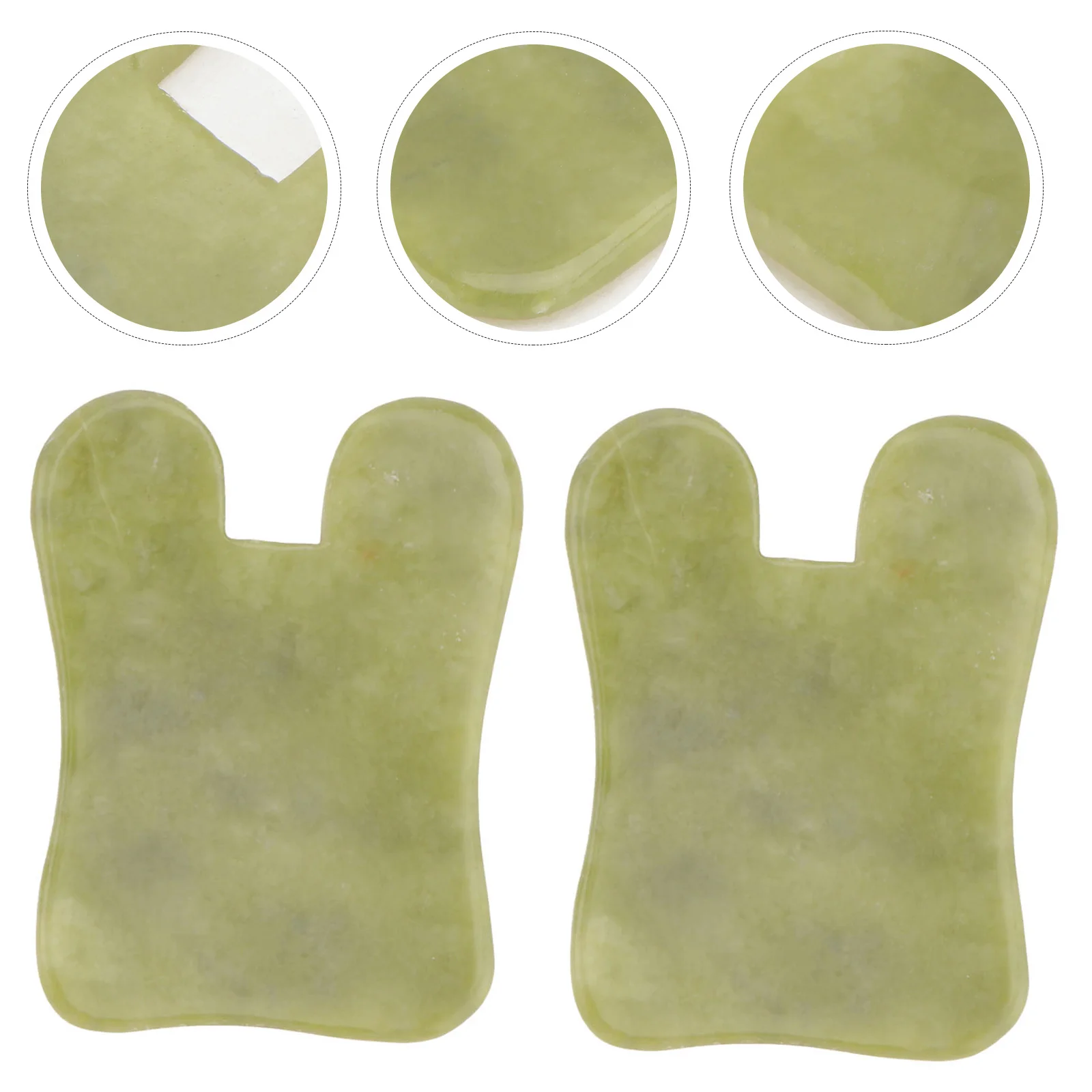 

2Pcs Jade Gua Sha Facial Massage Board Durable Face Scraping Tool Skin Care Massager Blood Flow Enhancer Gua Sha Board