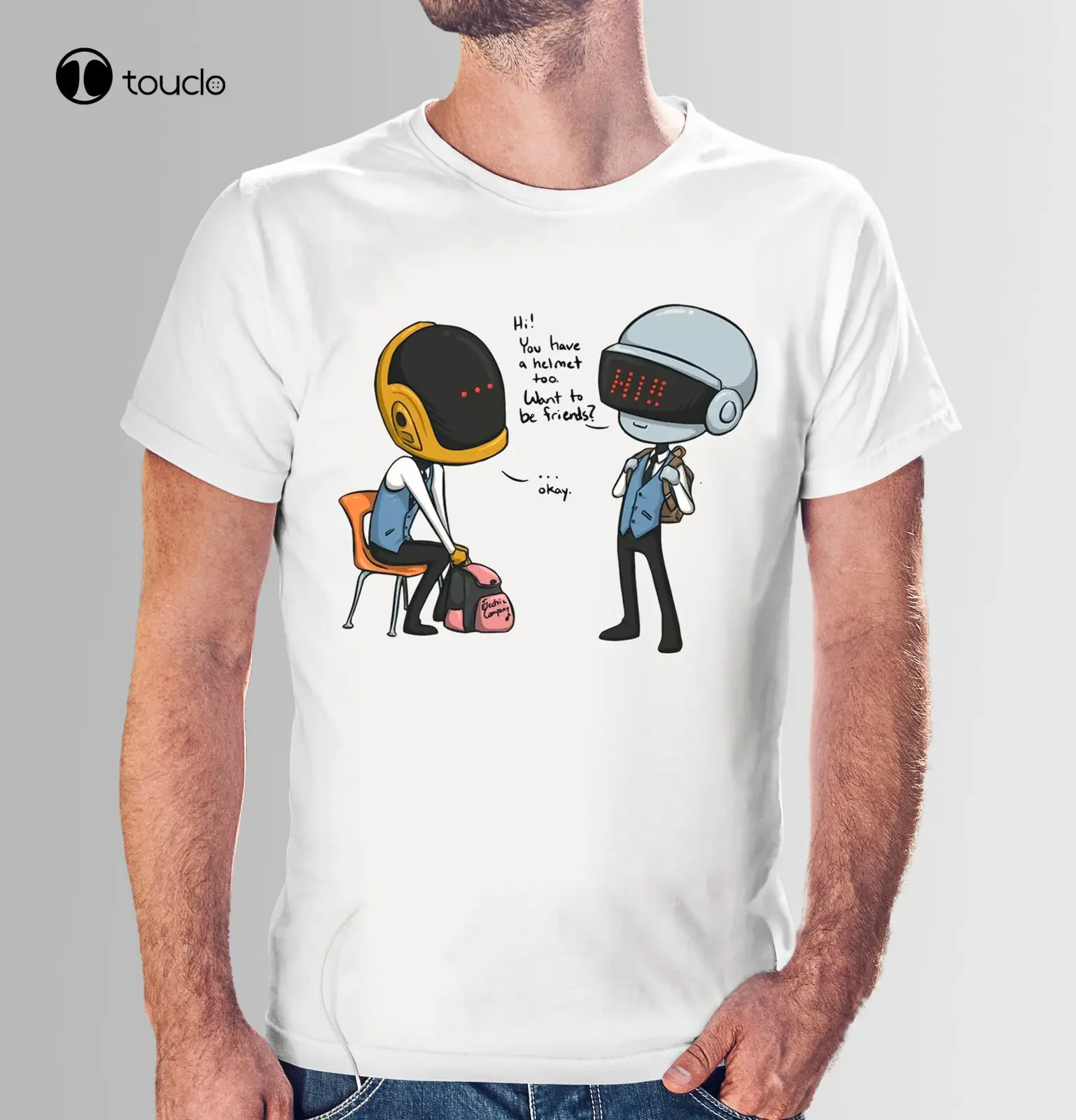 Daft Punk You Have Helmet Too Funny Electronic Duo Friendship White T-Shirt Fashion Tshirt Summer Women Shirts Xs-5Xl