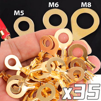 150pcs/set O-type Lugs Terminals Cold-Pressed Connector Copper Tab Wiring Nose Combination Set New M5/M6 Round Terminal Block