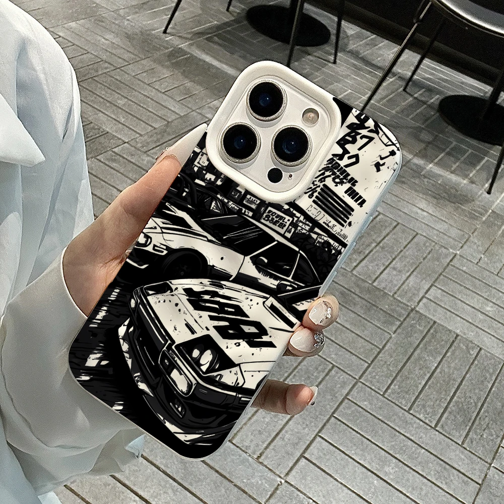 Stilvolle Handyhülle mit Straßenrennmuster für iPhone 17 16 15 14 13 12 11 Pro Max 14 Plus 17Air Falten-Wellen-Design Weiche Silikonhülle – Detail 4