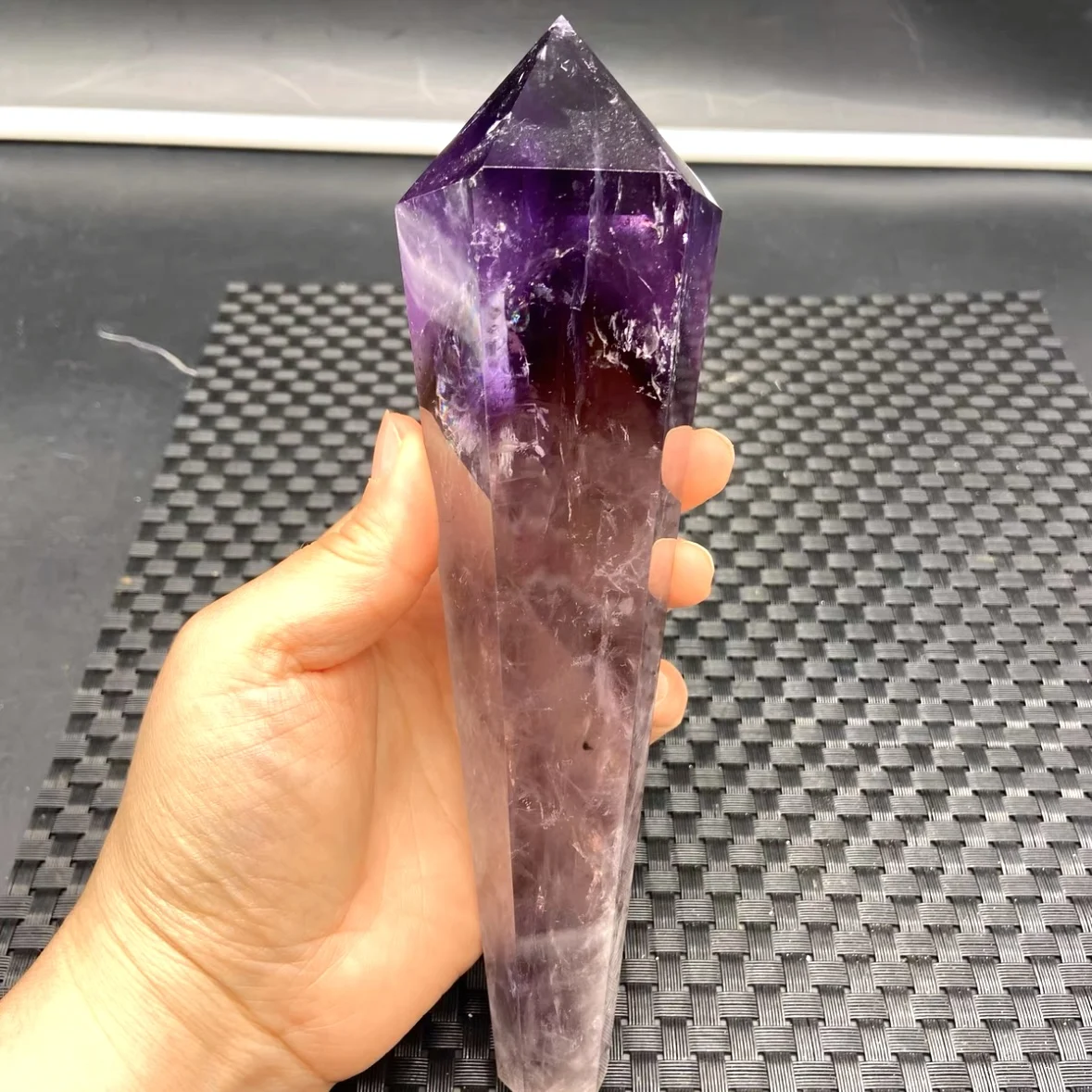 

Natural amethyst quartz point scepter , home decoration stone crafts raw ore gift reiki energy gemstone mineral specimen