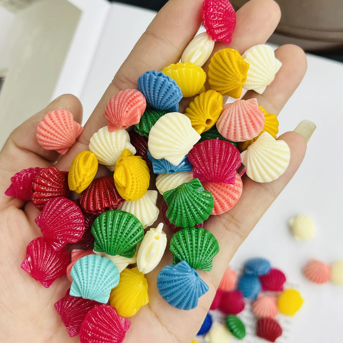 شعبية تقليد المرجان الخرز من شل مسحوق متعدد الألوان نمط فضفاض الخرز DIY بها بنفسك الحرفية مستلزمات صناعة المجوهرات #3