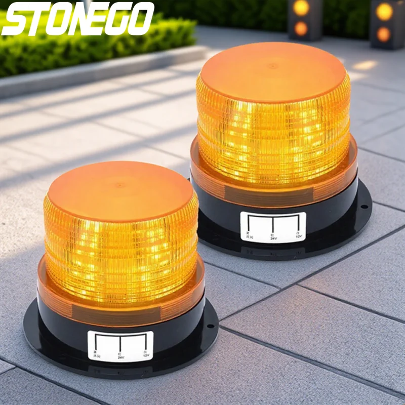 

12V 24V Car LED Flashing Strobe Beacon Emergency Warning Light Amber Lamp for Vehicles Interior Atmosphere Lighting