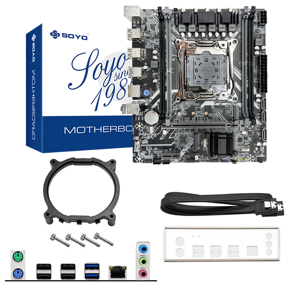 مجموعة اللوحة الأم SOYO X99 مع LGA2011-3 Xeon E5 2680 V4 CPU DDR4 16GB (2*8GB) 2133MHz RAM NVME M.2 SATA للكمبيوتر المكتبي