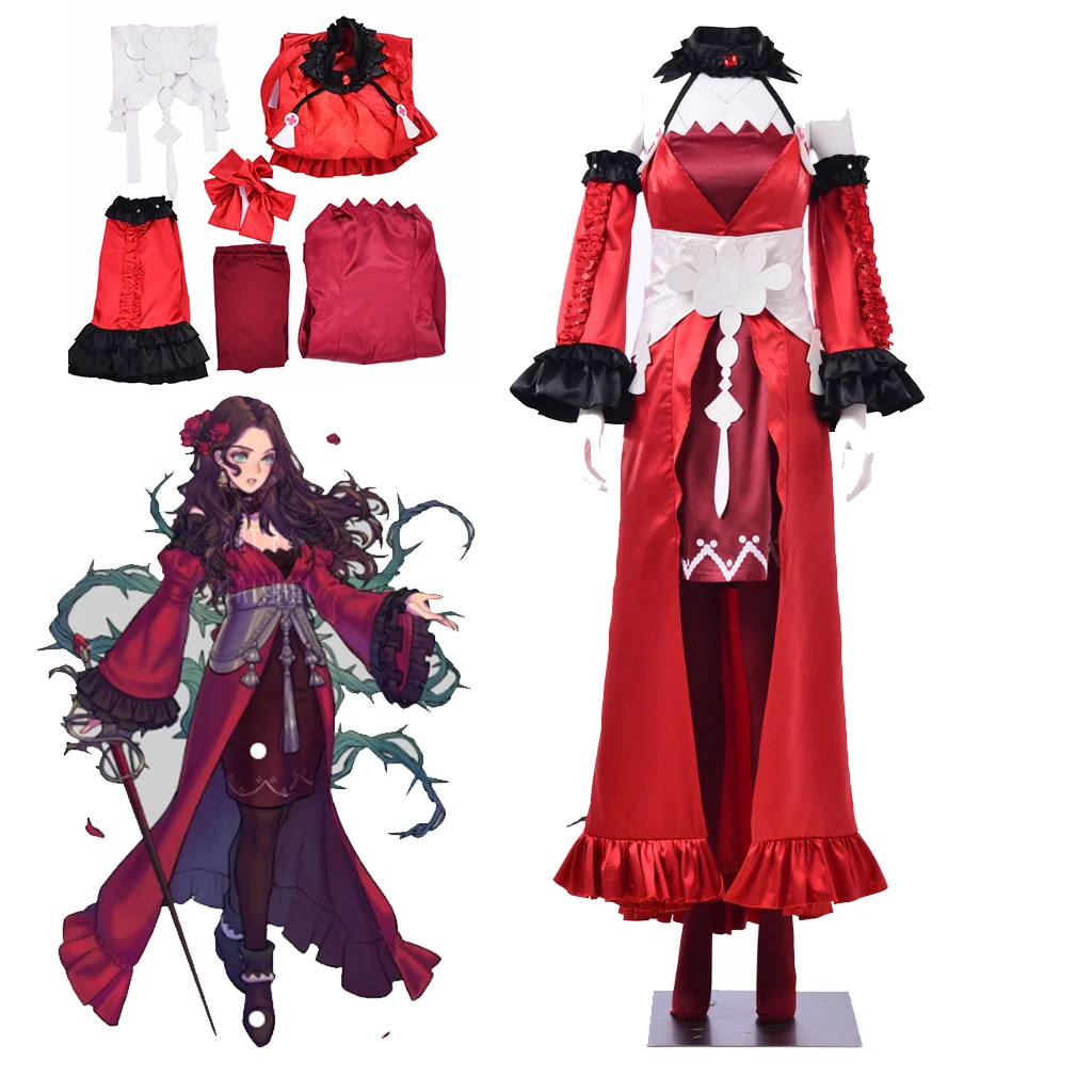 

Game Fire Emblem Dorothea Arnault Cosplay Costume Girls Sexy Red Combat Costume Dress Female Warrior Costume Carnival Costume