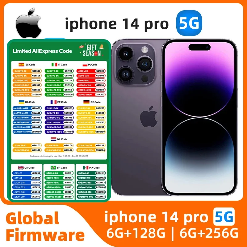 Apple iphone 14 pro разблокированный 6,1 дюйма 256G все цвета в хорошем состоянии оригинальный б/у телефон