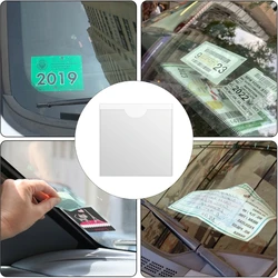 Car Permit Holders Square Windscreen Card Holder Clear for Car Van Caravans Windscreen Tax Disc Holder for Windscreen