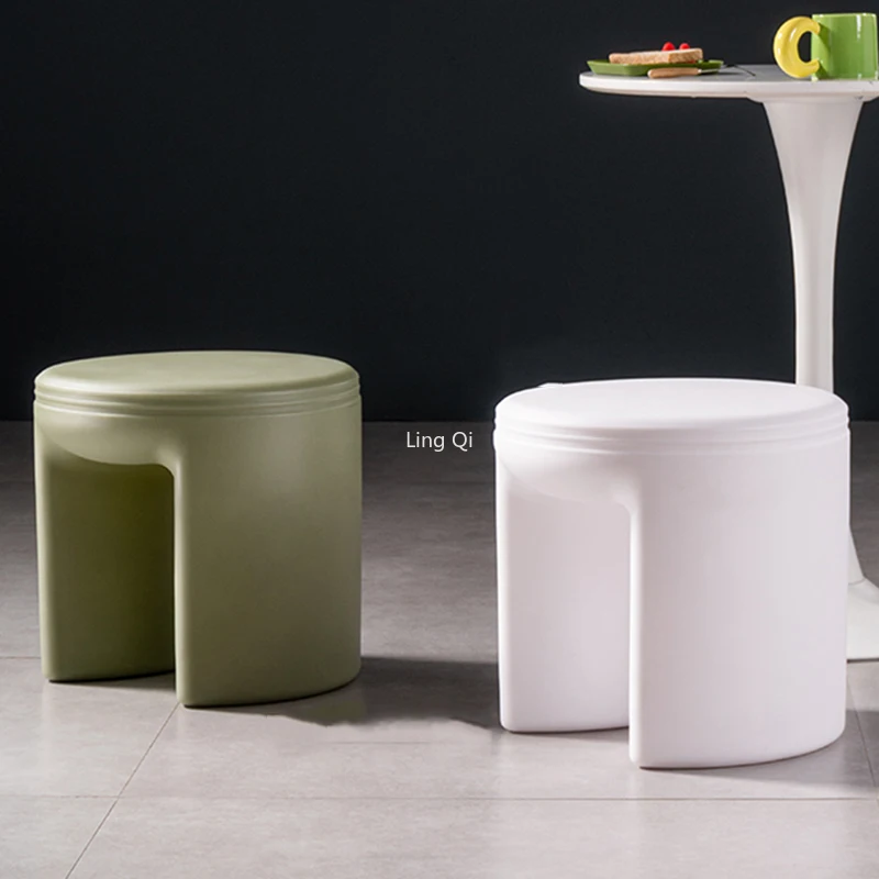 Bathroom Entryway Bench Stools Plastic Lazy White Relax Ergonomic Foot Stools Modern Cute Minimalist Tabouret Hotel Furniture