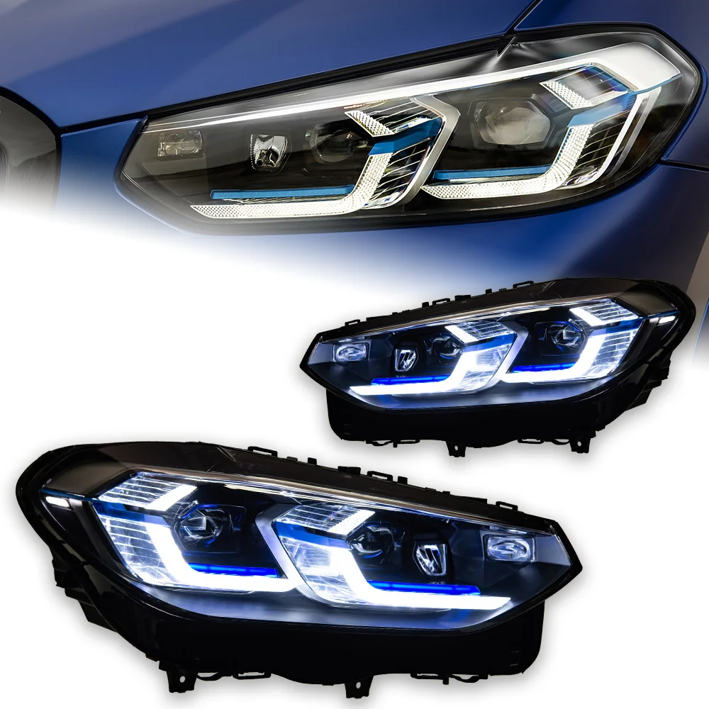 AKD 2 PCS For BMW X3 2018-2022 G01 LED M40i Auto Headlight Assembly Upgrade R-Line Style Design Tool Accessories