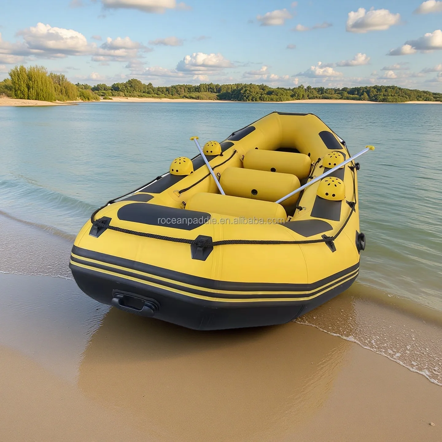 

CE 4 5 6 Person River Inflatable Raft Boat Hypalon PVC Float Bottom Raft Drifting Boat With Helmets And Paddles