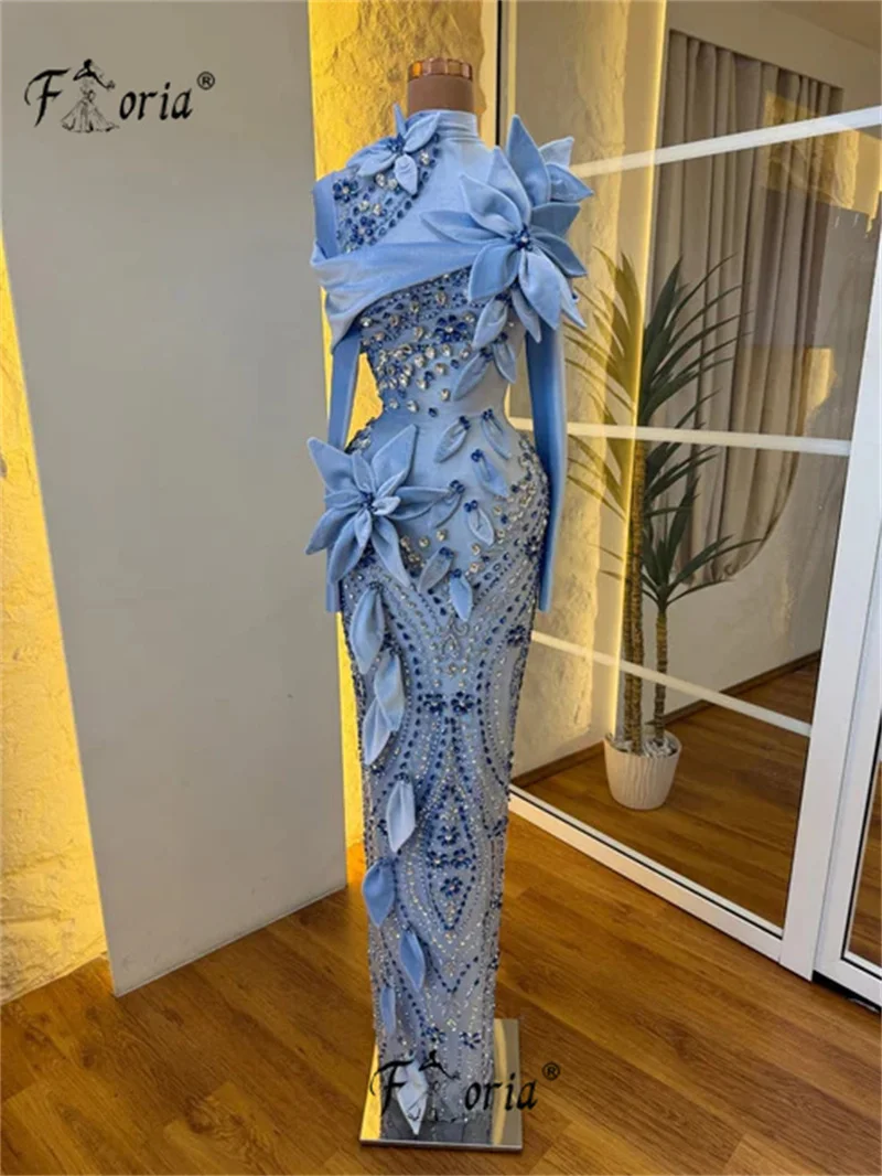 

Индивидуальное роскошное вечернее платье-русалка с бисером, полностью расшитое кристаллами и цветами, 3D, для свадебных торжеств, vestidos de ocasión formales 2026