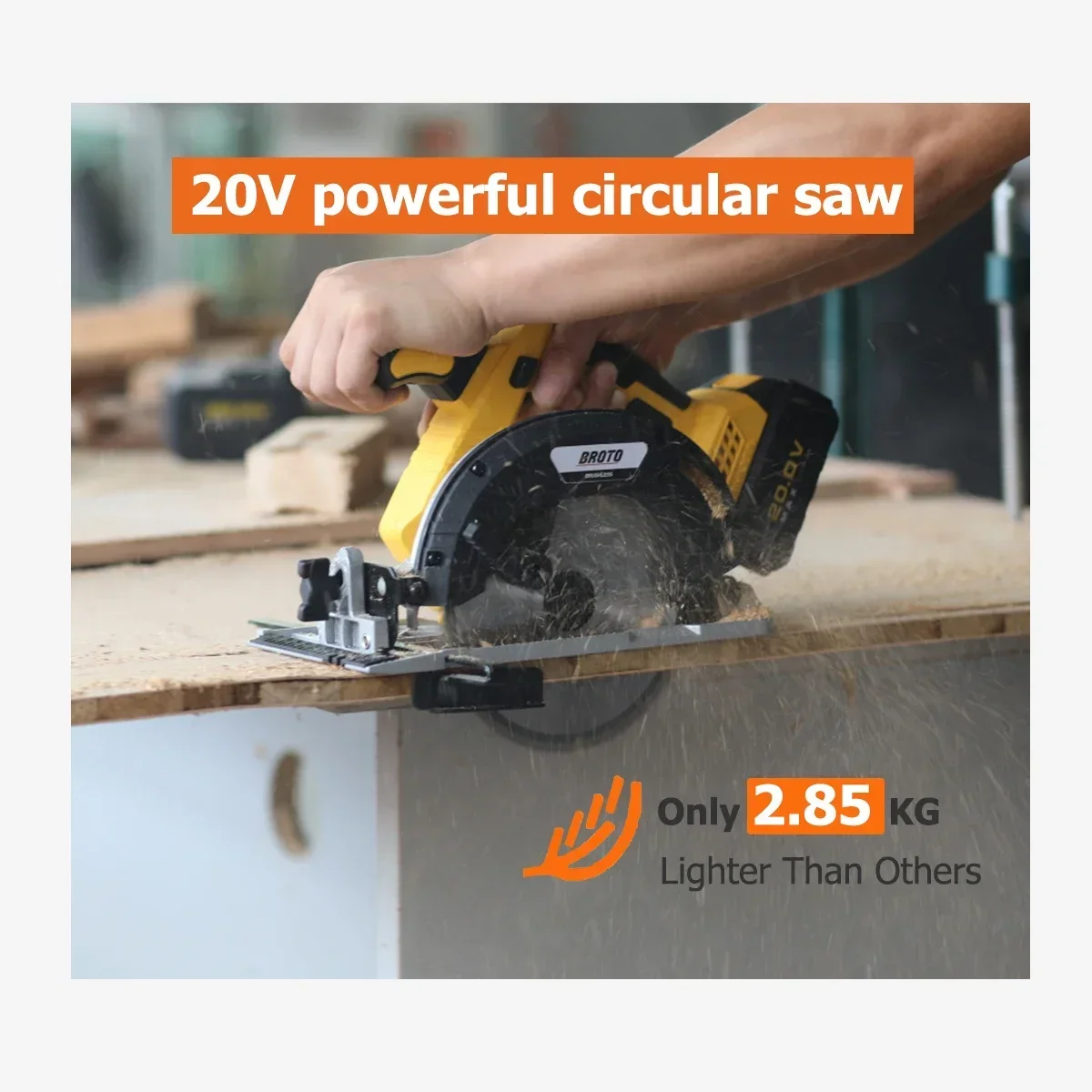 YYHC-Portable Cordless Industrial Miter Saw 20V Battery Brushless Motor Electric Power Circular Saw Mini High Speed