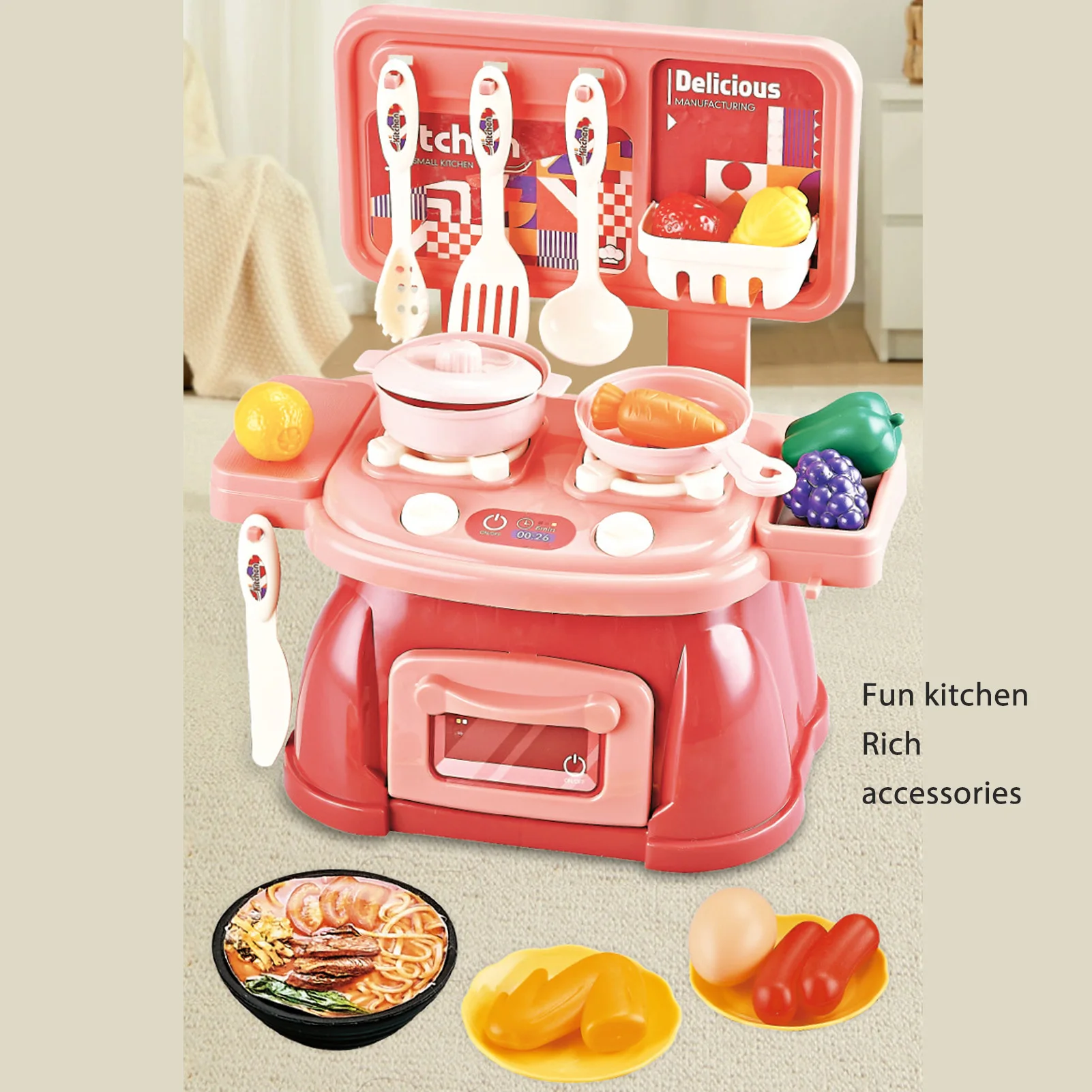 ZK30 Set da cucina per bambini Set di utensili da cucina Set da cucina realistico Set da gioco per ragazze articoli per la casa per bambini giocattolo da cucina