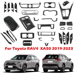 For Toyota RAV4 RAV 4 XA50 2019 2020 2021 2022 2023 ABS Black Brushed pattern interior Accessories window gear shift panle cover