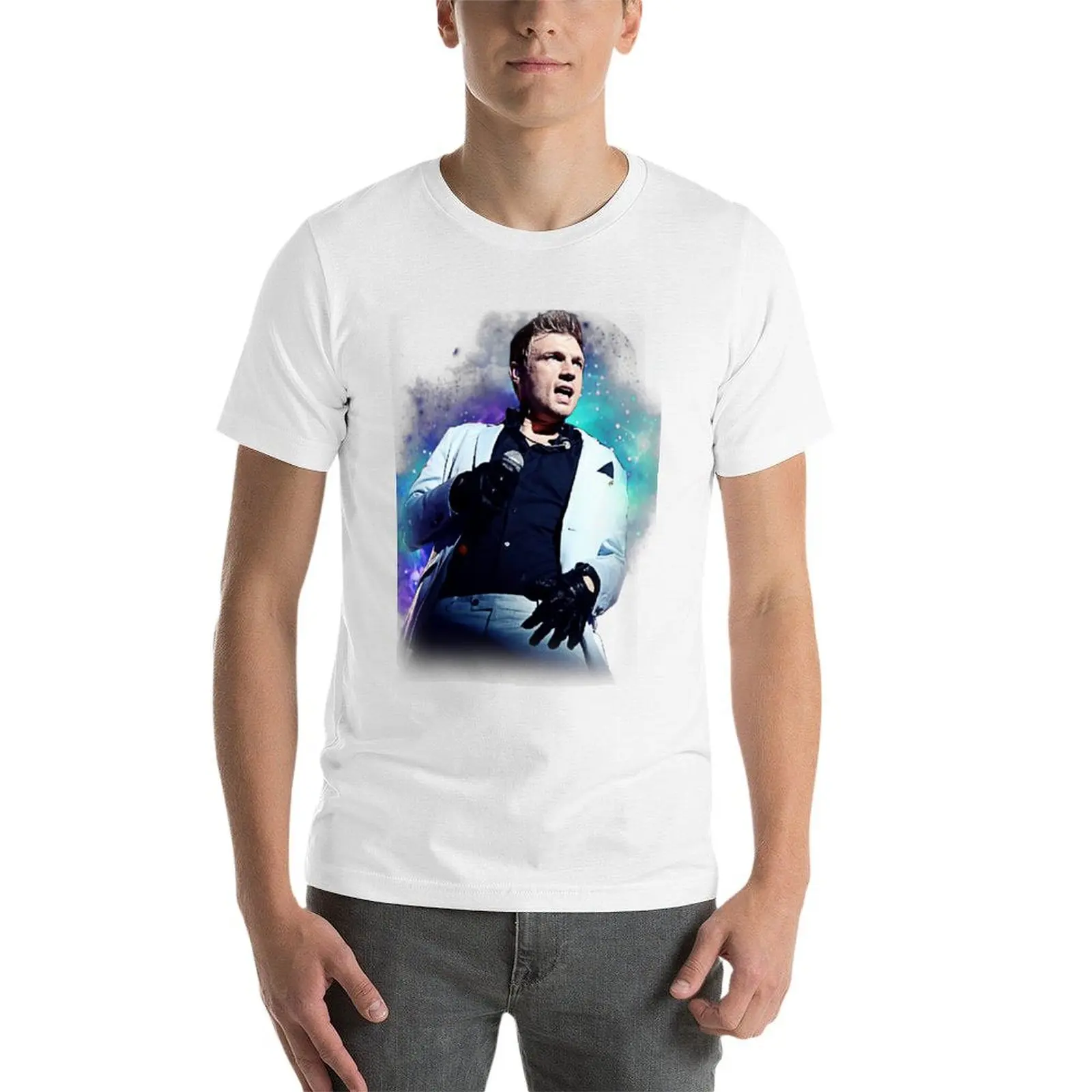 تي شيرت Nick Carter Galaxie تي شيرت للرجال تي شيرت قطني مضحك تي شيرت قطن 100%