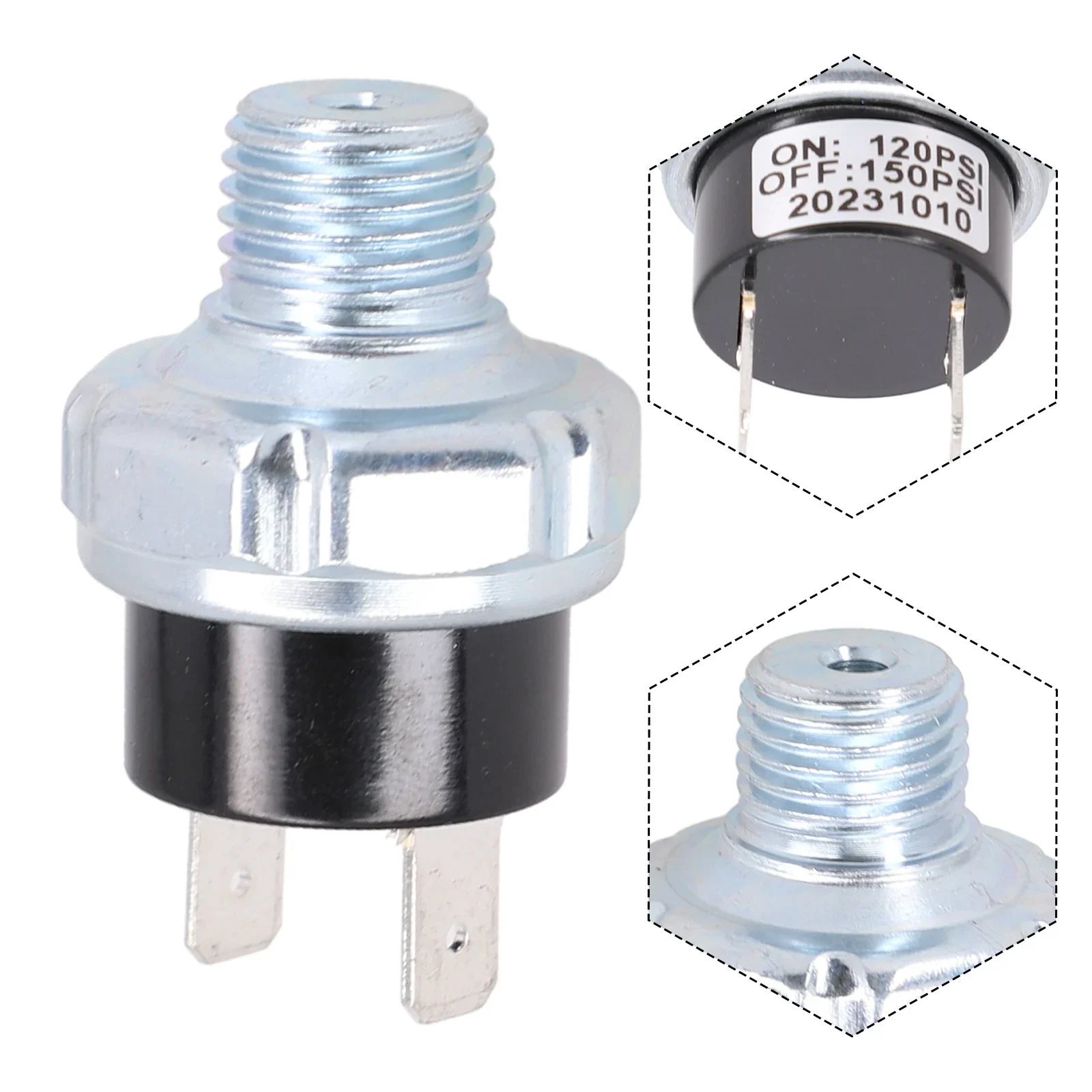Air Compressor Pressure-Switch 120-150PSI 110-140PSI 1/4-18 NPT Male-Thread For Air Tank Switch Control Electrical Equipment image 6