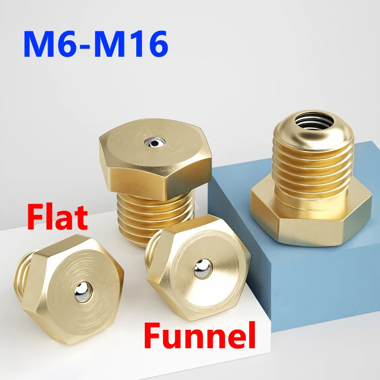 5/10Pcs Brass Nozzle M6 M8 M10 M14 M16 Burner Gas Hob LPG- Conversion Kits Jets Flush Grease Zerk Nipple Fitting for Grease Gun