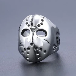 Creativity Black Friday Killer Jason Mask Ring For Men Punk Vintage Stainless Steel Rings Hip Hop Biker Jewelry Gift Wholesale