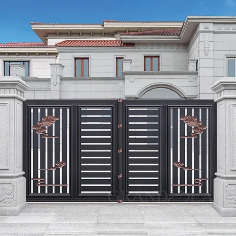 جودة عالية منزل الألومنيوم بوابات درب متأرجحة واحدة تصاميم بوابة الأنابيب المعدنية البسيطة #3