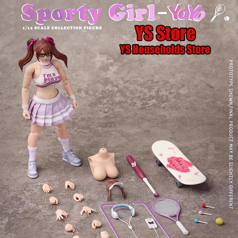 

CFTOYS LT005 1/12 Коллекционная спортивная фигурка девушки йо-йо, молодежная теннисная форма, ткань, подвижная 6-дюймовая полная модель солдата