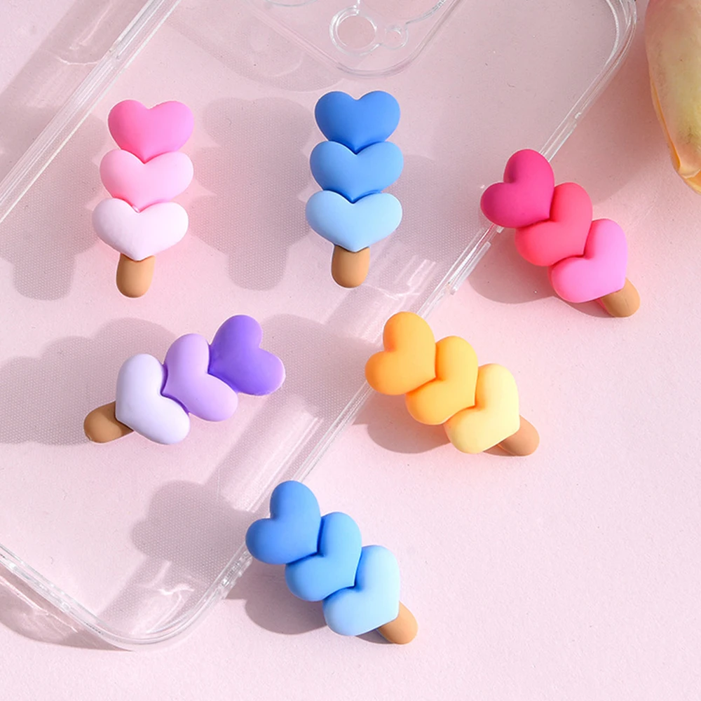 10PCS Heart Lollipop Series Resin Flat Back Cabochons For Hairpin Scrapbooking DIY Jewelry Craft Decoration Accessories