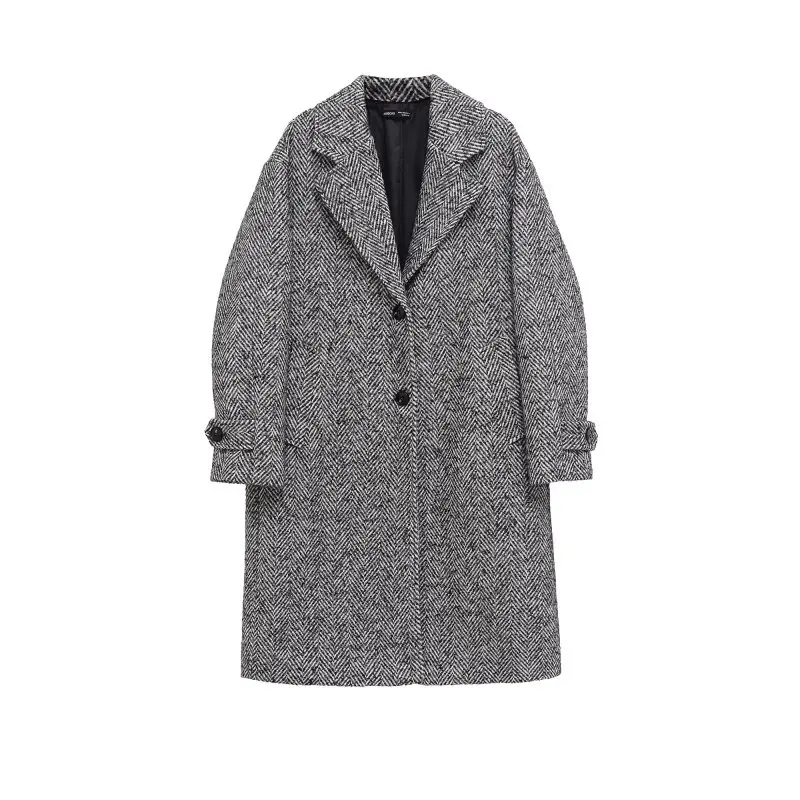 

Women Overcoat Winter Warm Trench Coat Casual Lapel Collar Thick Elegant Lady Full Sleeves Fashion Chic Streetwear Long Coat